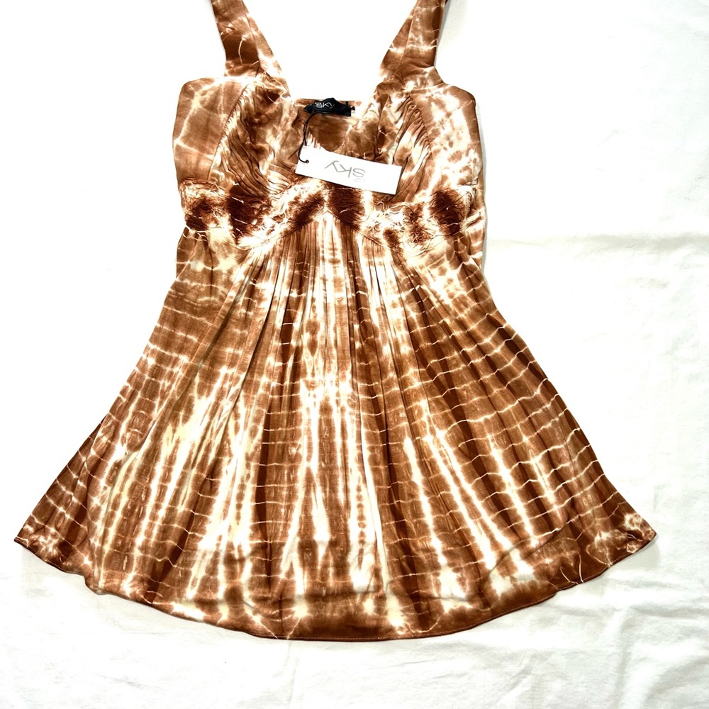 Sky Brown and Cream Tie-Dye Blouse